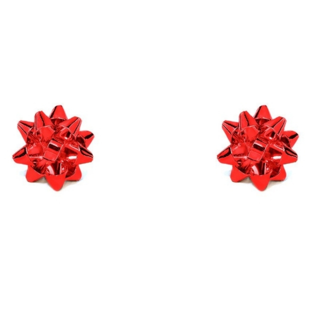 Bow Earrings - Red